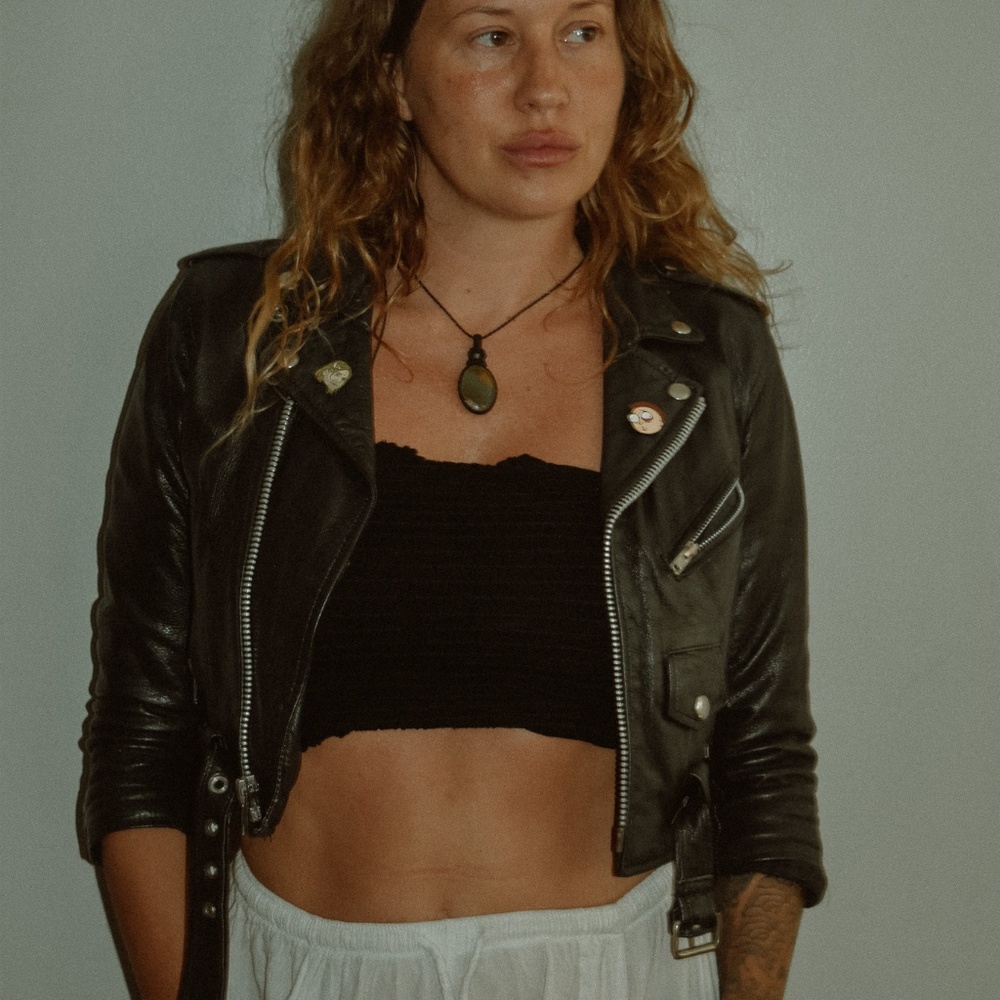 Crop Leather Moto - Vintage